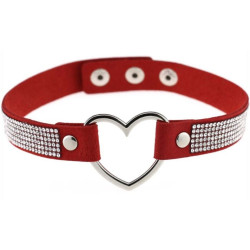Joy Jewels Ras de cou Heart Strass Rouge